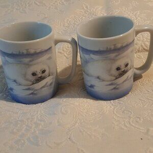 Set of 2 Otagiri Baby Seal Pup Coffee Cup Mug Made in Japan